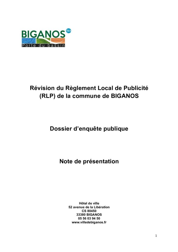 thumbnail of Note de présentation RLP Enquête publique Oct 2021