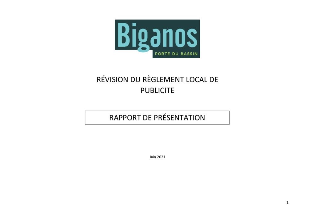 thumbnail of Rapport de présentation RLP Juin 2021