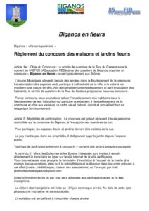 thumbnail of Reglement Biganos en fleurs
