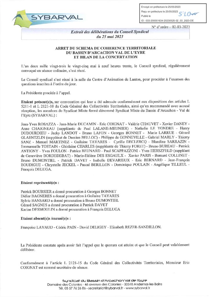 thumbnail of 02-ARRET DU SCHEMA DE COHERENCE TERRITORIALE DU BASSIN D’ARCACHON VAL DE L’EY-1