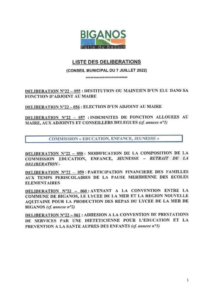 thumbnail of LISTE DES DELIBERATIONS CM 07.07.2022